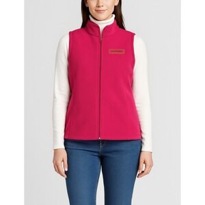 Evan-Picone Women's Fleece‎ Vest XL Hot Pink Full Zip Mock Neck